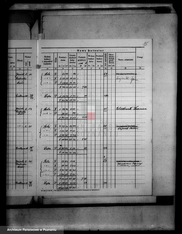 Obraz 19 z jednostki "Ostateczny rejestr pomiarowy i nowy kataster majątku Jeziorki Kosztowskie"
