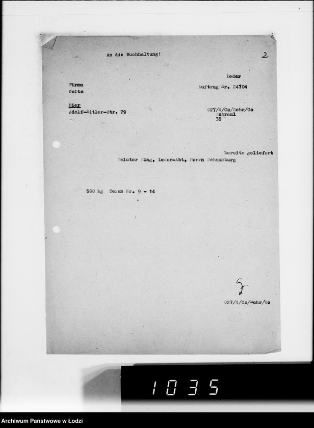 Obraz 6 z jednostki "[Zamówienia na różne artykuły techniczne dla Getta]"