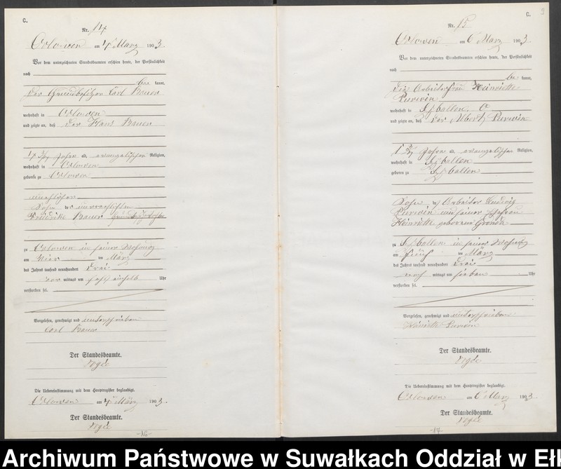 image.from.unit.number "Sterbe-Neben-Register des Preussischen Standes-Amtes Orlowen Kreis Lötzen"