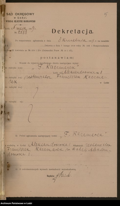 Obraz 7 z jednostki "Franciszek Kaczmarek- restauracja"