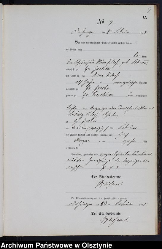 image.from.unit.number "Sterbe-Neben-Register Nr 1 - 45"