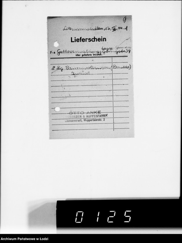 Obraz 13 z jednostki "Beschlagnahmte Sachen. Lager 39 [Kwity przesyłkowe i listy tyczące się przesyłek towarów]"