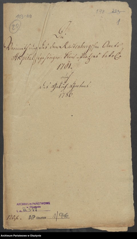 image.from.unit.number "Die Vermiethung des dem Rastenburschen Amts Hospital zugehörigen Bleickplatzes auch des Geköch=Gartens"