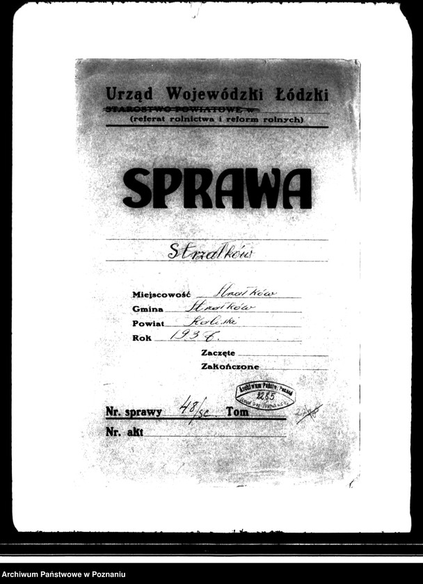 Obraz 4 z jednostki "Wieś Strzałków powiatu kaliskiego prace scaleniowe"