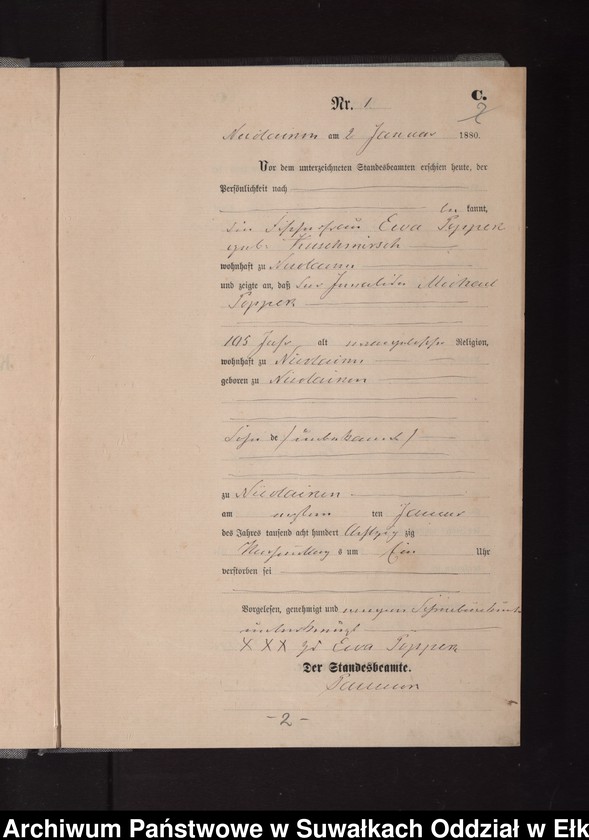 image.from.unit.number "Sterbe-Haupt-Register des Königlich Preussischen Standes-Amtes Stadt Nicolaiken Kreis Sensburg"