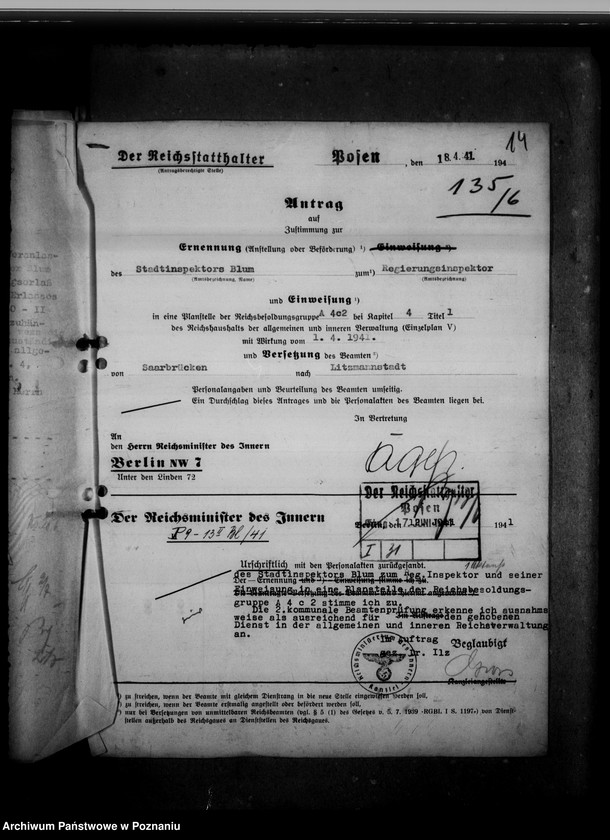 Obraz 19 z jednostki "Abordnung von Beamten"