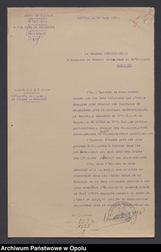 image.from.unit.number "/Korespondencja w sprawie kontroli, rewizji i dochodzeń wobec różnych osób-nielegalny pobyt, kolportaż prasy/ III 1921"