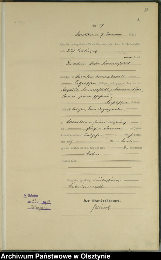 image.from.unit.number "Geburts-Haupt-Register Tom I , Nr 1-478"