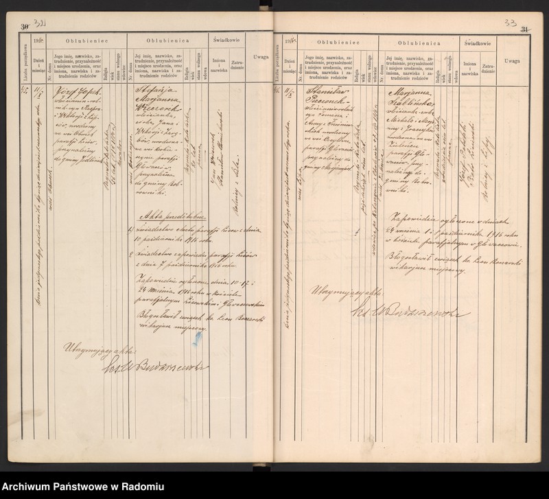 image.from.unit.number "[Duplikat Tom I Księga zaślubionych parafii Głowaczów za 1916 r.]"