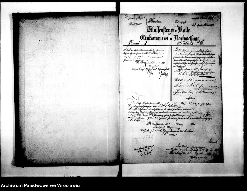 image.from.unit.number "Klassensteuerolle nebst Einkommens Nachweisung"