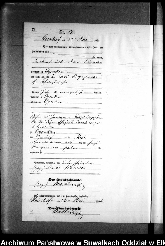 image.from.unit.number "Sterbe-Neben-Register des Preussischen Standes-Amtes Gr. Strengeln Kreis Angerburg"