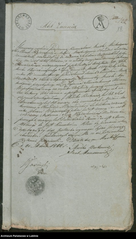 image.from.unit.number "Alegaty do ksiąg urodzeń, zapowiedzi, małżeństw i zgonów z lat 1822 - 1823"