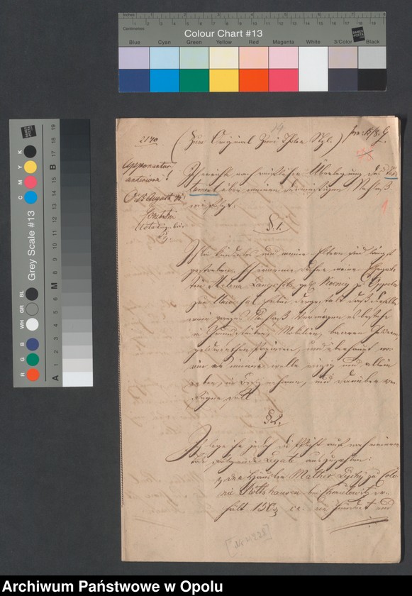 Obraz 3 z jednostki "[Testament Jana Langosch, budowniczego młynów i maszyn z Opola, sporządzony na rzecz jego żony Heleny z domu Koenig, kościoła oraz 3 synów jego brata]"