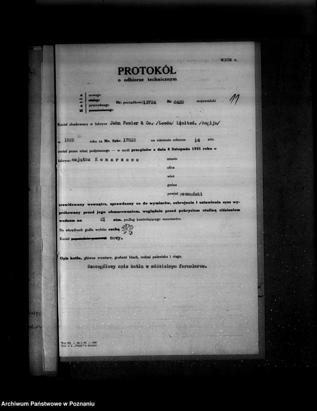 Obraz 16 z jednostki "Majętność Konarzewo powiat poznański nr woj. kotła 6420"