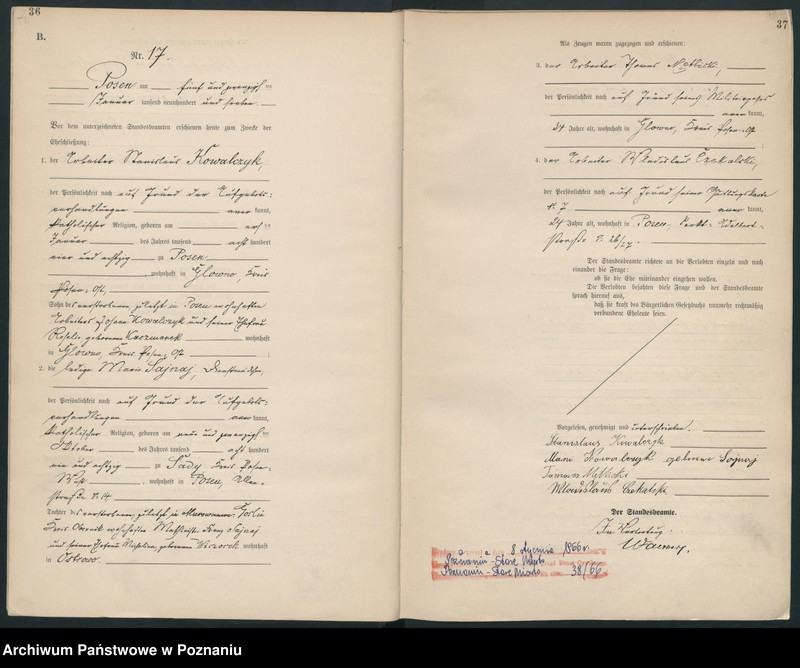 Obraz 20 z jednostki "Księga miejscowa małżeństw [Rejestr główny małżeństw]"