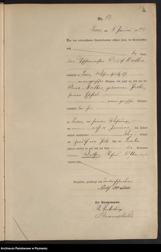 Obraz 16 z jednostki "Księga miejscowa urodzeń"