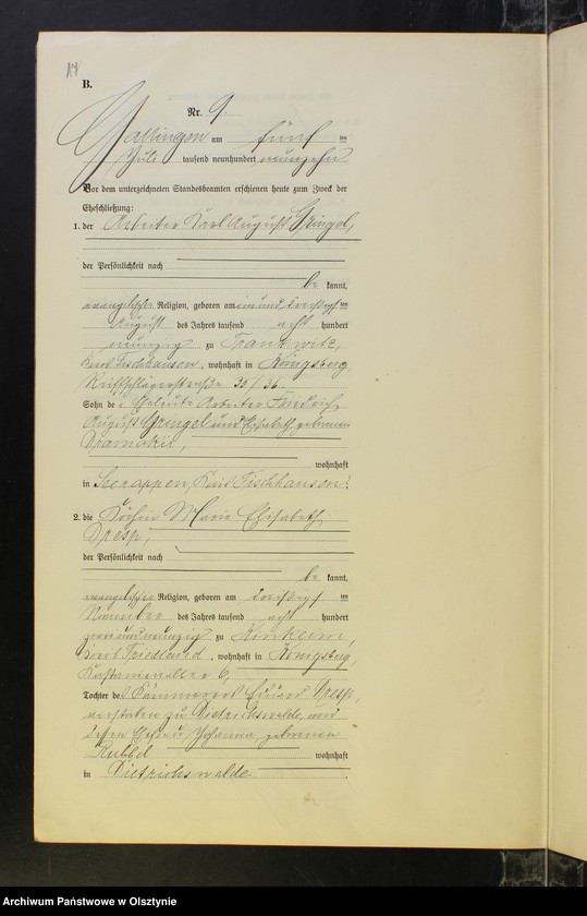image.from.unit.number "Heirats-Neben-Register Nr 1 - 26 [ Księga małżeństw - wtóropis ]"