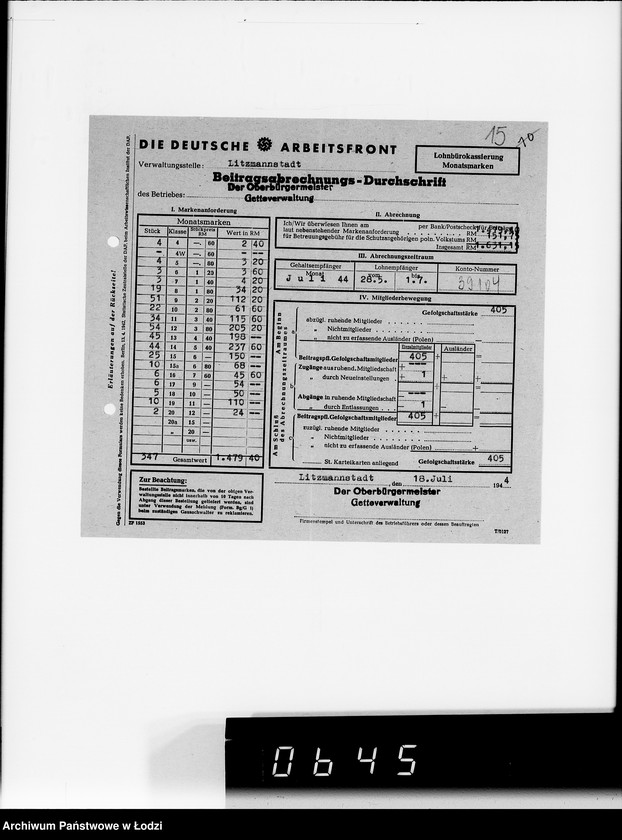 Obraz 19 z jednostki "D.A.F [Wpłaty składek członkowskich]"