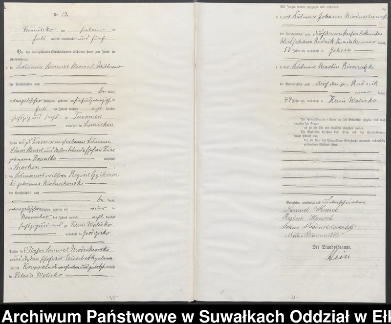 image.from.unit.number "Heirats-Haupt-Register des Königlichen Preussischen Standes-Amtes Kumilsko Kreis Johannisburg"