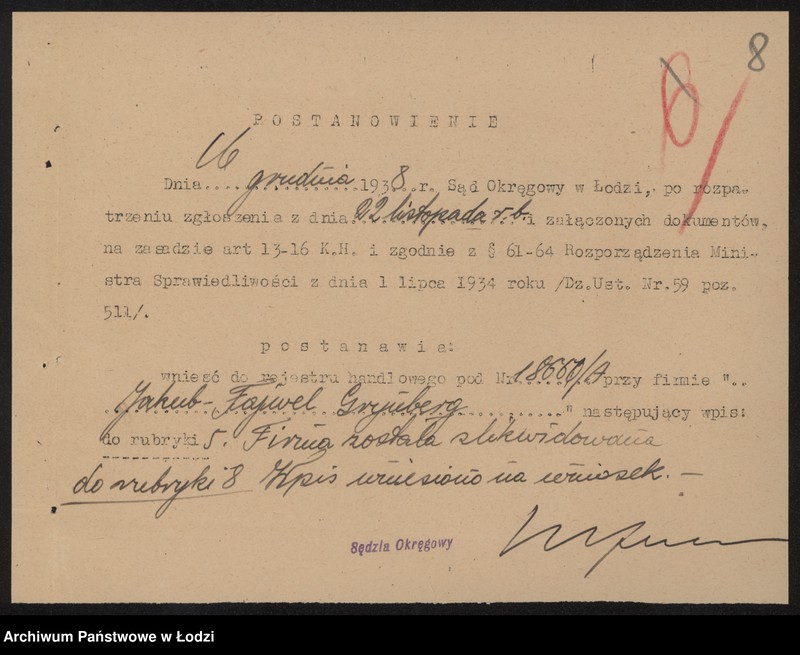 Obraz 10 z jednostki "Jakób Fajwel Grynberg – drobna sprzedaż drzewa"