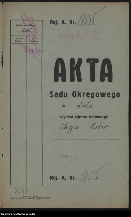 Obraz 2 z jednostki "Chaja Heber- drobna sprzedaz żelaza i farb"