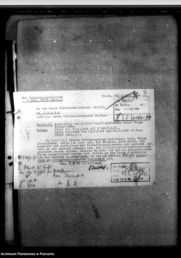 Obraz 7 z jednostki "III. Vollehrgang zur Ausbildung von Volkspflegerinnen - Beginn 17.10.1944"