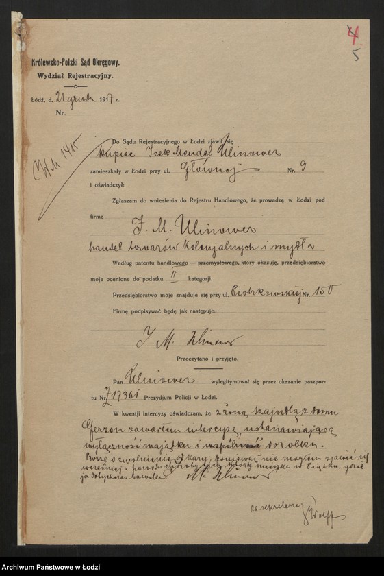 Obraz 7 z jednostki "Icek Mendel Ulinower- handel towarów kolonialnych i mydła"