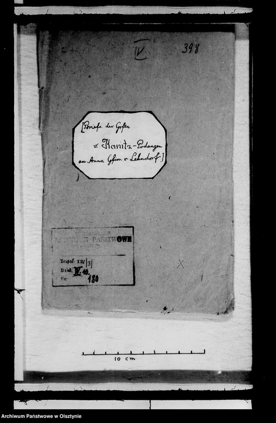 image.from.unit.number "/Briefe der Gfen v. Kanitz- Podangen an Anna Gfin Lehndorff geb. Gfin Hahn/"