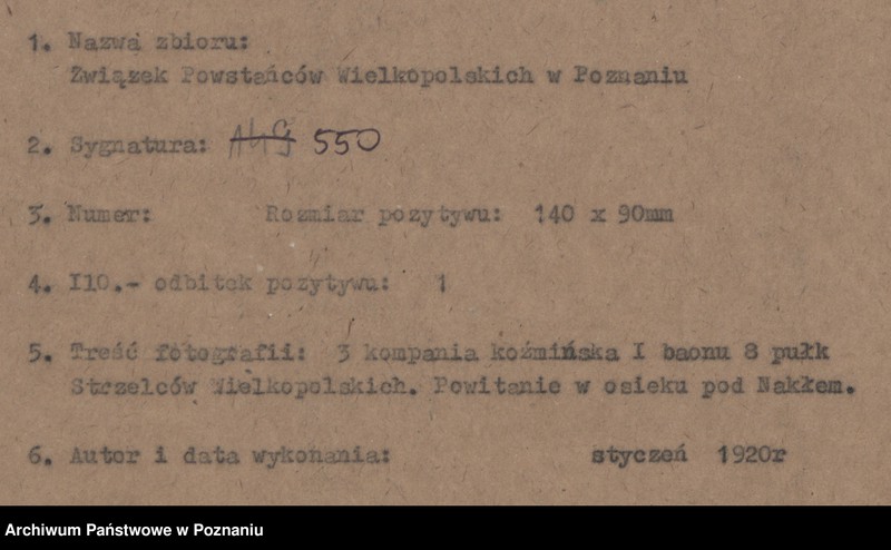 Obraz 4 z jednostki "3 kompania koźmińska I baonu 8 pułku Strzelców Wielkopolskich. Powitanie w Osieku pod Nakłem"
