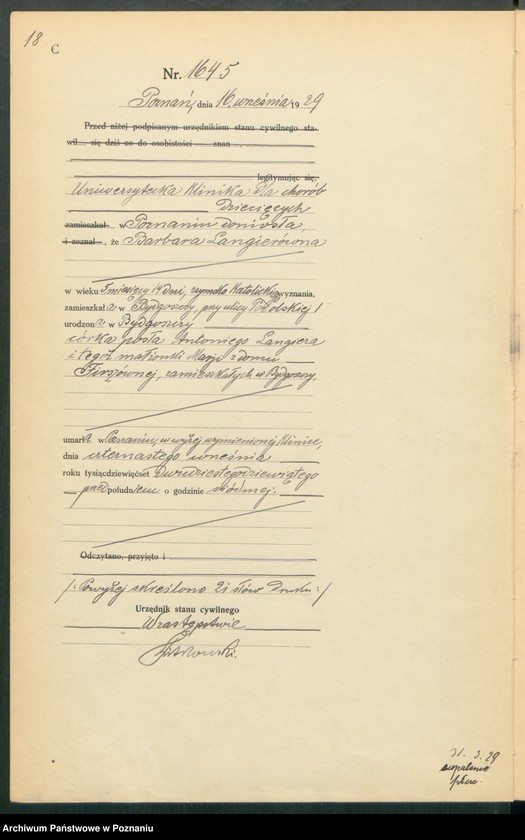 Obraz 20 z jednostki "Księga miejscowa zgonów tom IV [Rejestr główny zgonów]"