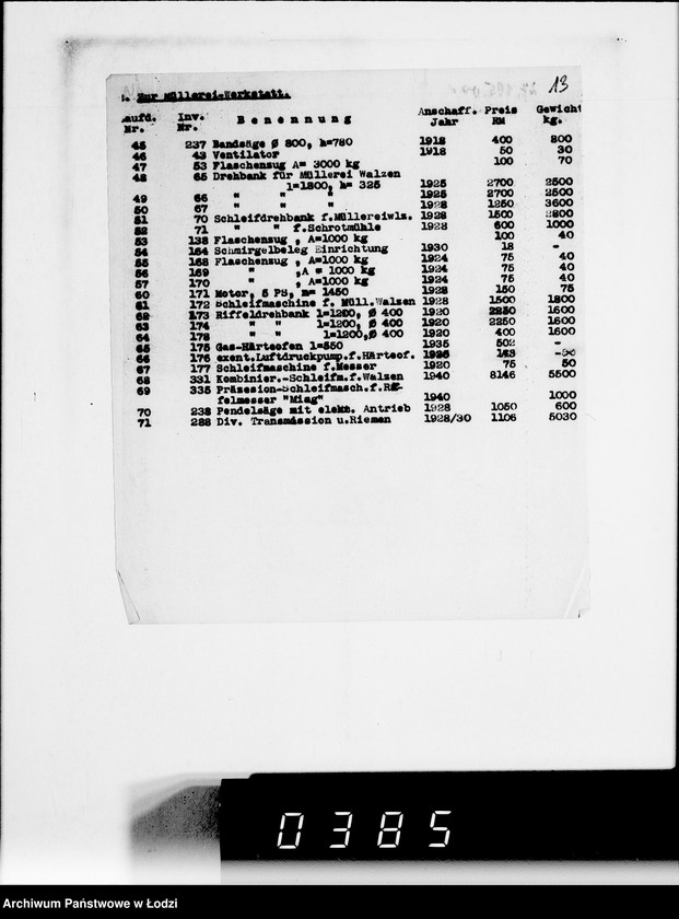 Obraz 17 z jednostki "Metallabteilung. [Listy przesyłkowe]"