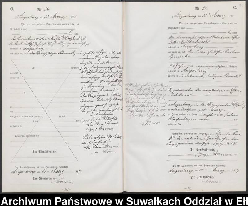 image.from.unit.number "Sterbe-Neben-Register des Preussischen Standes-Amtes der Stadt Angerburg Kreis Angerburg"