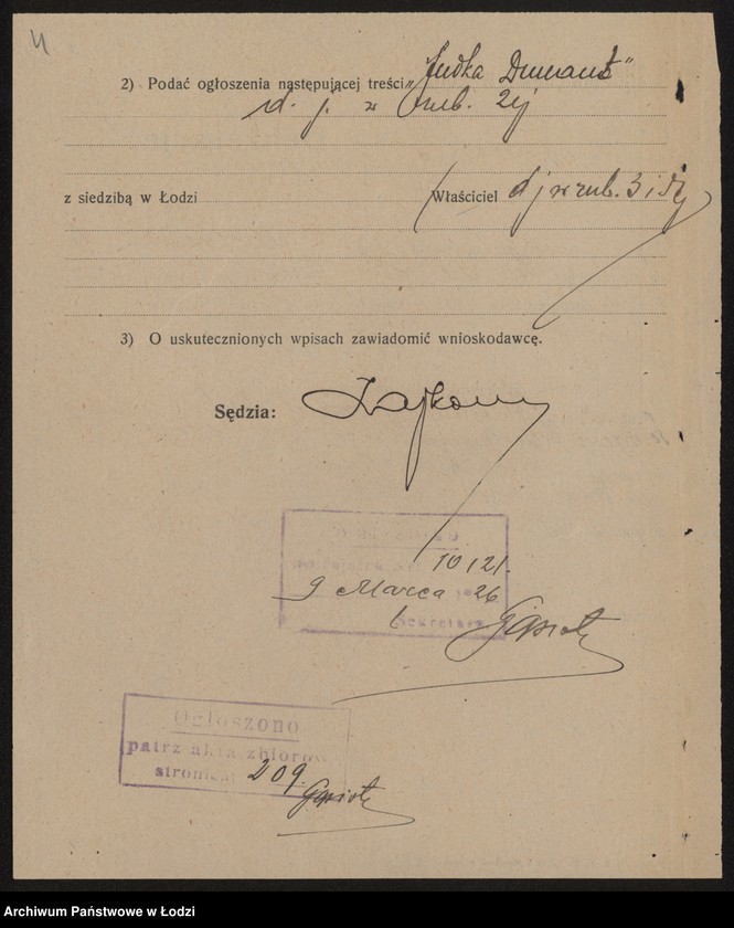 image.from.unit.number "Judka Dimant – drobna sprzedaż towarów bawełnianych"
