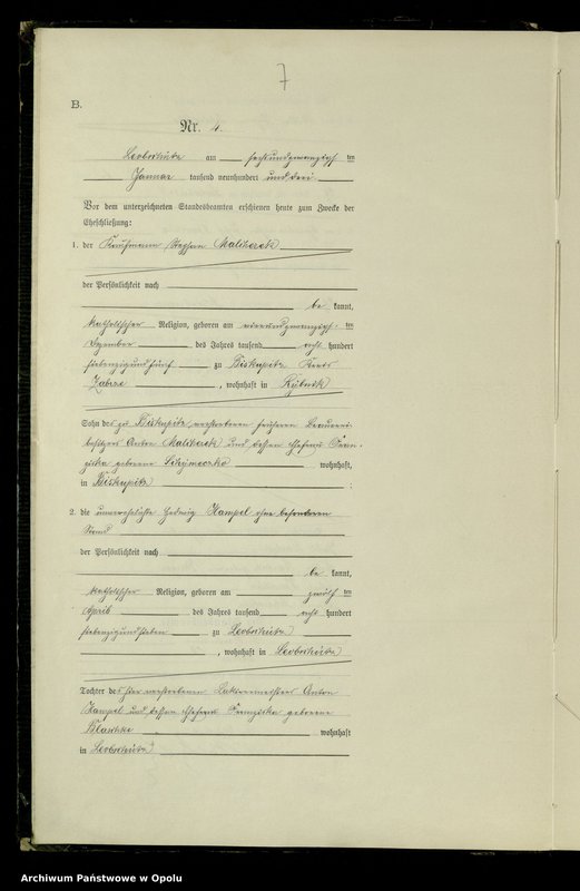 image.from.unit.number "Heiraths-Haupt-Register Standesamts Leobschütz pro 1903"