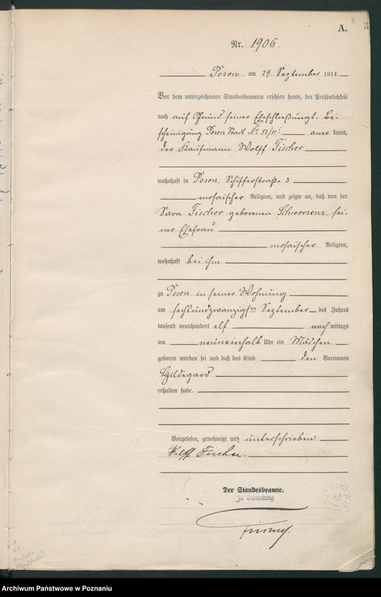 Obraz 4 z jednostki "Księga miejscowa urodzeń tom V-VI [Rejestr główny urodzeń]"