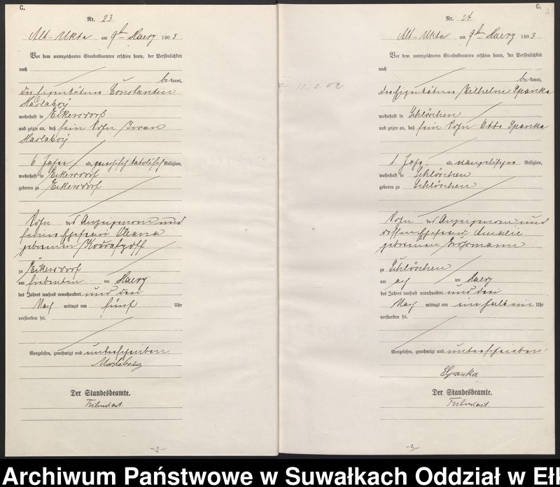 image.from.unit.number "[Sterbe-Haupt-Register des Königlichen Preussischen Standes-Amtes Ukta Kreis Sensburg]"