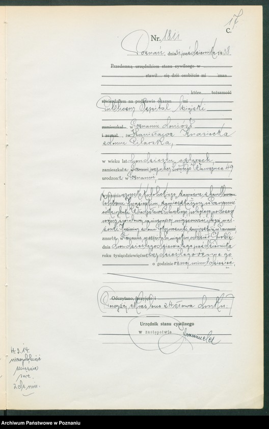 Obraz 19 z jednostki "Księga miejscowa zgonów tom IV [Rejestr główny zgonów]"