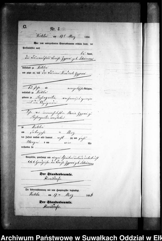 image.from.unit.number "Sterbe-Neben-Register des Preussischen Standes-Amtes Kehlen Kreis Angerburg"