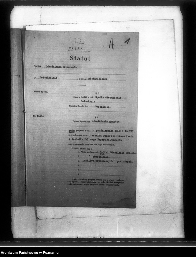 Obraz 5 z jednostki "Statut spółki odwodnienia w Świechocinie powiat międzychodzki"