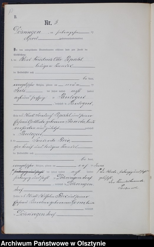 image.from.unit.number "Heiraths-Neben-Register Nr 1 - 19"