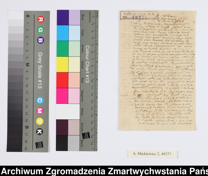 Obraz 2 z kolekcji "Listy Adama Mickiewicza i Cypriana Kamila Norwida z Archiwum Rzymskiego Zmartwychwstańców"