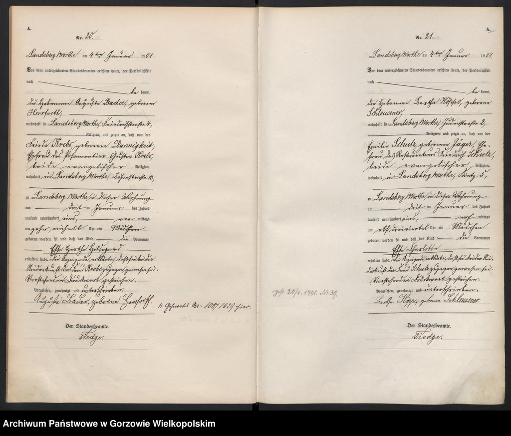 Obraz 13 z jednostki "Geburts Register"