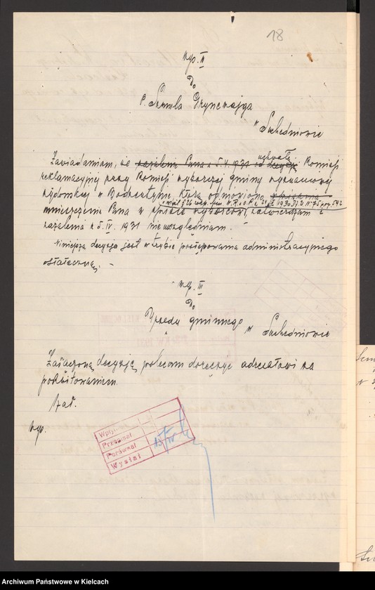 Obraz 20 z jednostki "Akta dot. wyborów do zarządu gminy wyznaniowej żydowskiej w Bodzentynie"