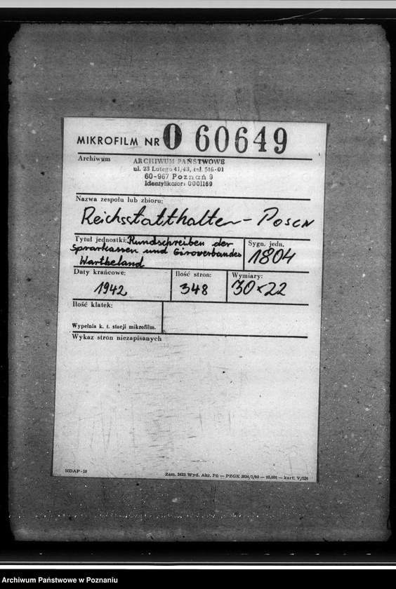 Obraz 2 z jednostki "Rundschreiben der Sparkassen und Giroverbandes Wartheland"