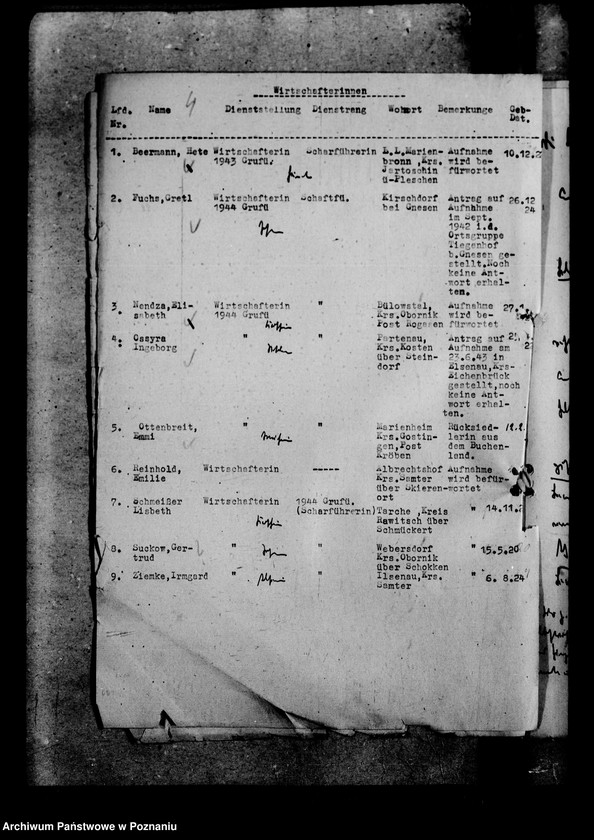 Obraz 8 z jednostki "Aufnahme von Landjahrzieherinnen in die NLDAP"