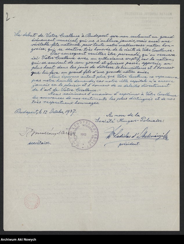 image.from.unit.number "Magyar Lengyel Egyesület. Stowarzyszenie Węgirsko-Polskie; Załączniki: prospekt (druk); L.2"