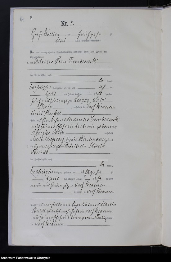 Obraz 16 z jednostki "Heirats-Neben-Register Nr 1 - 24"