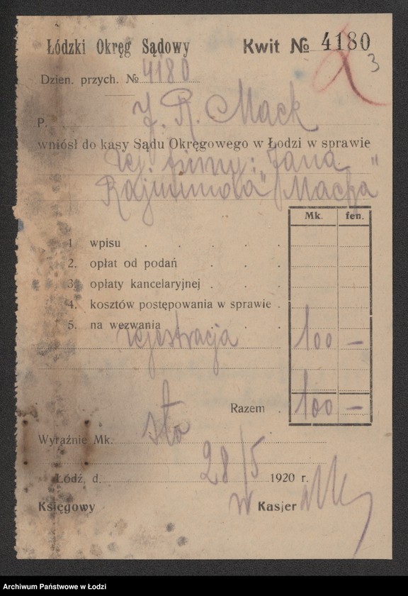 Obraz 5 z jednostki "Jan Rajmund Mack – handel agenturowy wełną i bawełną"