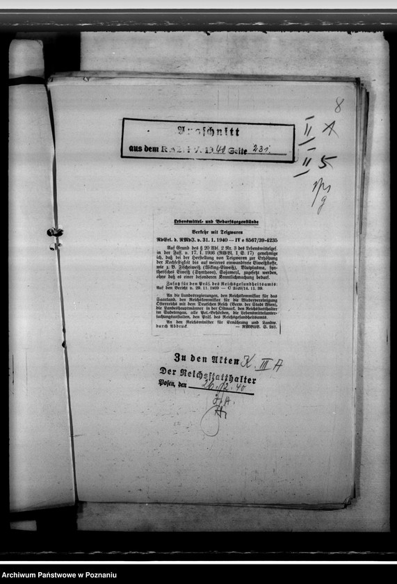 Obraz 12 z jednostki "Lebensmittelgestzgebung. Gewerbeaufsicht. Seuchengefahr bei Verarbeitung russischer Lumpen."