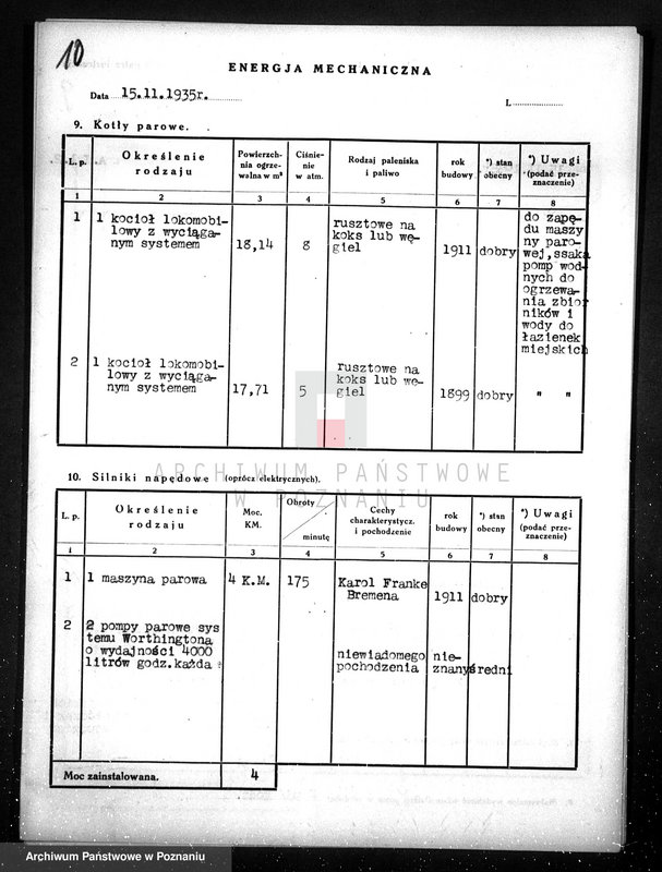 Obraz 14 z jednostki "Kwestionariusz Gazowni Miejskiej w Kościanie"